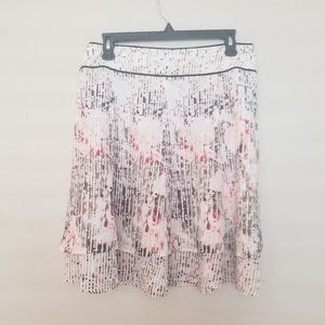 WHBH Flowy Layered Skirt Digital Raindrop Print